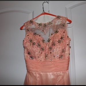 Cap sleeve floor length gown